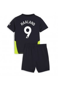 Manchester City Erling Haaland #9 Babytruitje Uit tenue Kind 2024-25 Korte Mouw (+ Korte broeken)